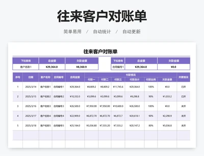往来客户对账单