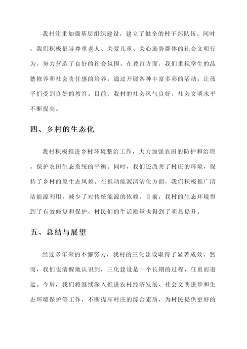 村部三化建设情况汇报