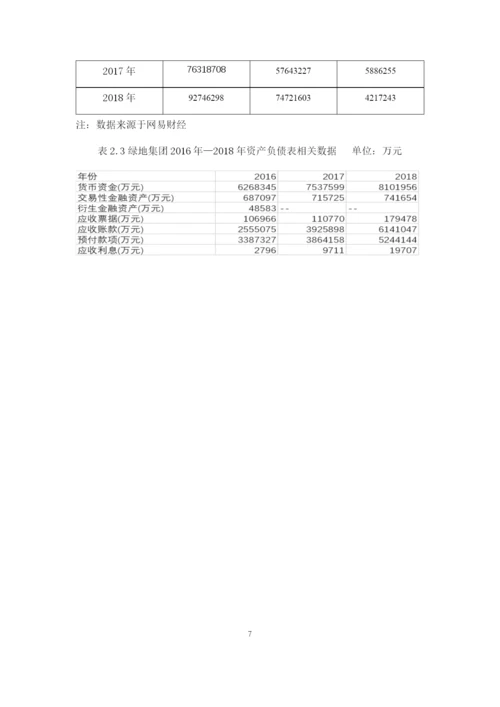 201613260332李琪娟《财务报表中企业偿债能力分析——以绿地集团为例》毕业论文.docx