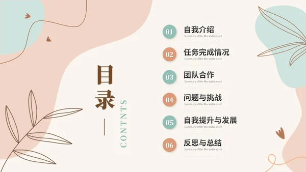 清新简约莫兰迪风年终述职报告工作总结年终总结工作计划ppt模板
