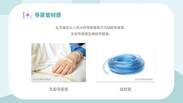 简约插画医疗医生护士女病人留置导尿术培训学习课件模板女性健康