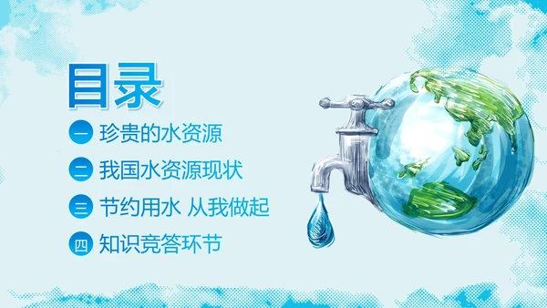 3月23日世界水日节约用水主题班会PPT课件