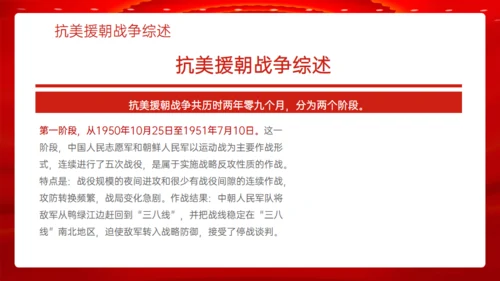 学习抗美援朝精神通用PPT模板