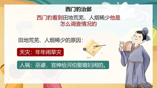 部编版四年级上册《西门豹治邺》课件PPT模板