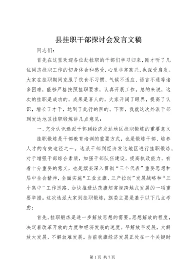 县挂职干部探讨会发言文稿.docx