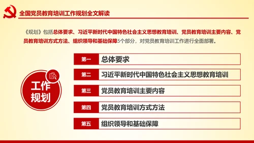党员教育培训工作规划解读党政党课党建