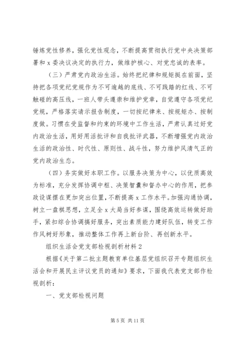 组织生活会支部检视剖析材料两篇.docx