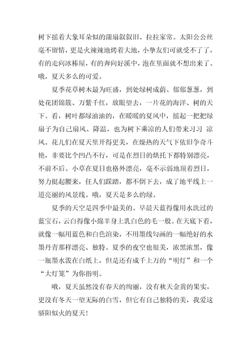 我爱夏天作文700字