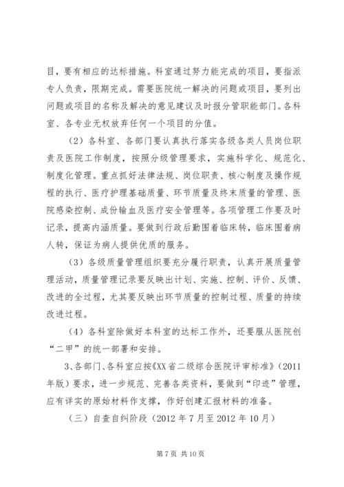 二甲医院达标工作实施方案.docx