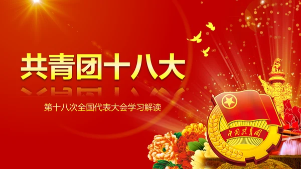 中国共青团十八大精神学习解读PPT模板