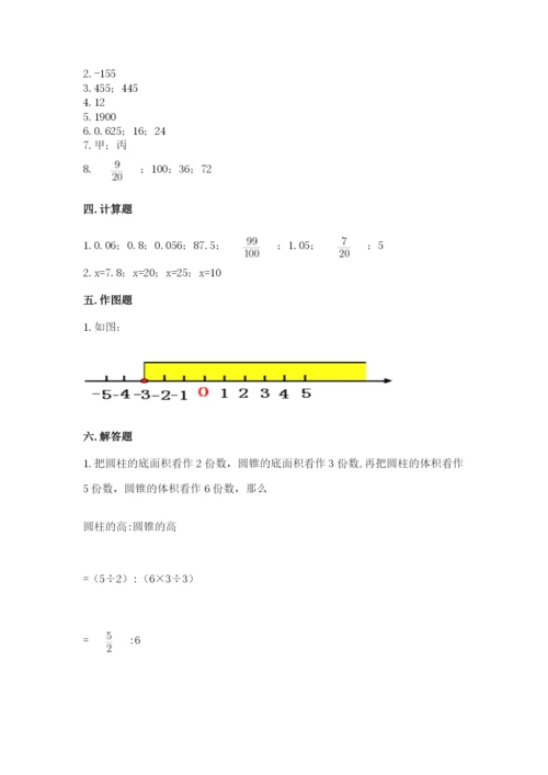 开封市兰考县六年级下册数学期末测试卷必考题.docx