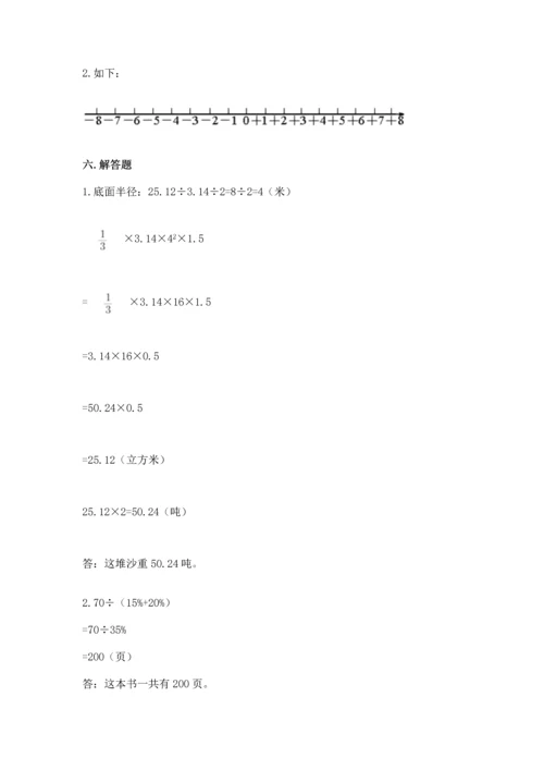 六年级下册数学 期末测试卷附参考答案【精练】.docx