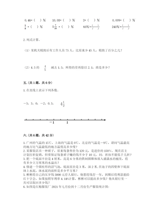 最新苏教版小升初数学模拟试卷含答案（实用）.docx