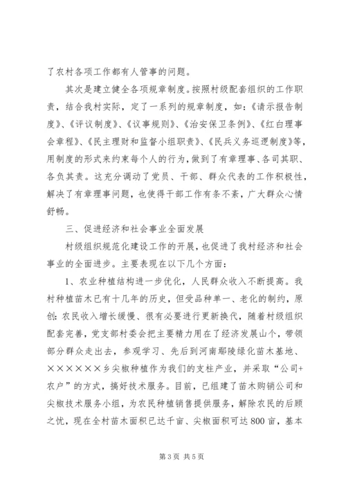 村党支部基层组织规范化建设活动情况汇报.docx