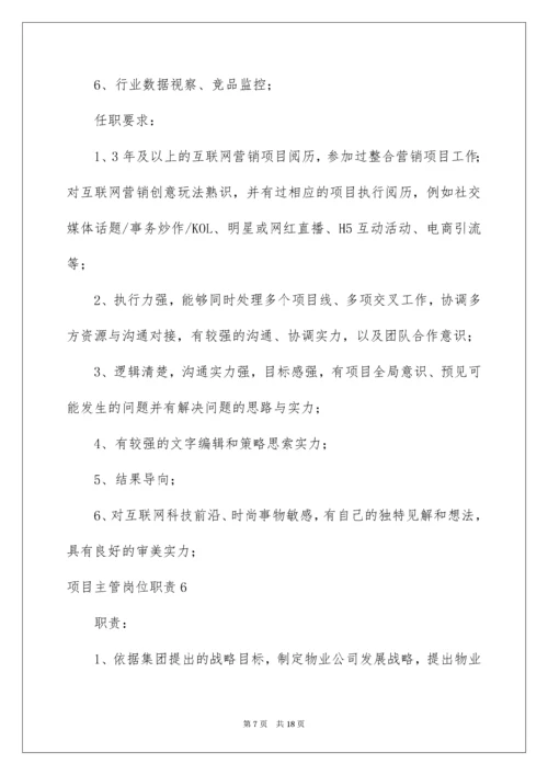 项目主管岗位职责.docx