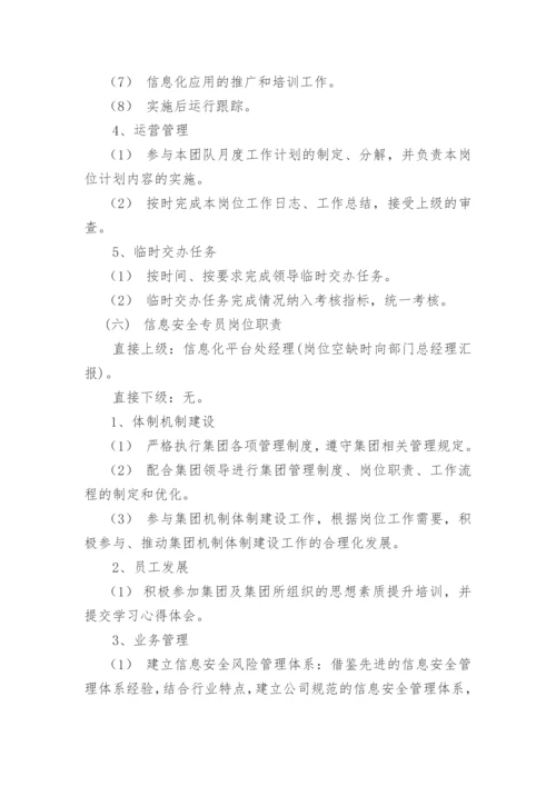 集团信息化部组织架构及岗位职责.docx