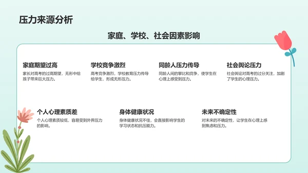 蓝色插画风高考前心理减压训练营PPT模板