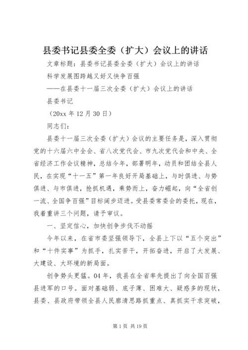 县委书记县委全委（扩大）会议上的讲话 (2).docx