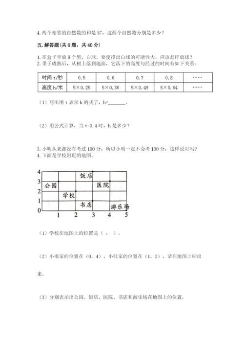 人教版五年级上册数学期末测试卷带答案（培优）.docx