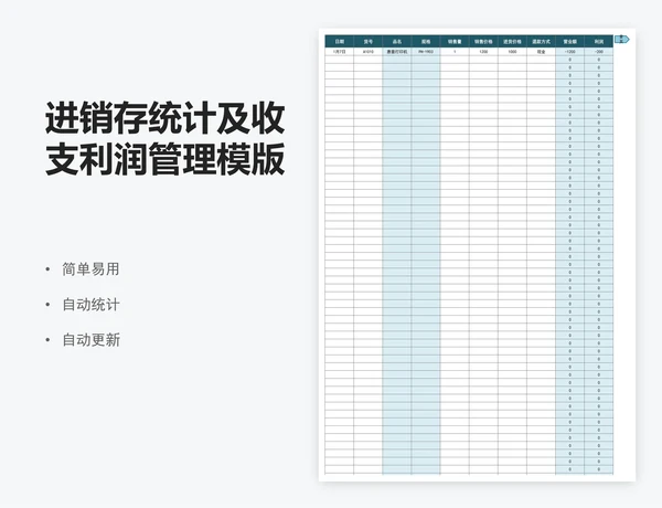 进销存统计及收支利润管理模版