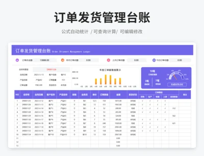 订单发货管理台账
