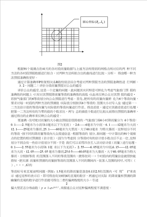 全国大学生数学建模竞赛优秀论文雨量预报方法的评价