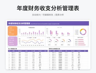 年度财务收支分析管理表