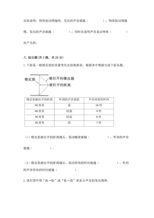 教科版科学四年级上册第一单元声音测试卷精品（考试直接用）.docx