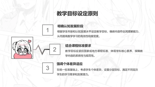 次元少女白色插画风教学课件