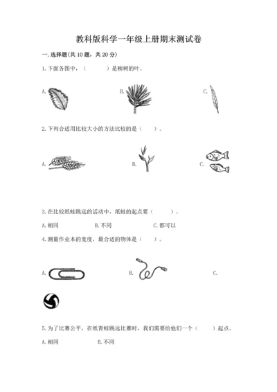 教科版科学一年级上册期末测试卷新版.docx