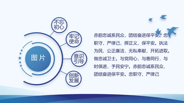 蓝色公安局工作汇报动态PPT模板