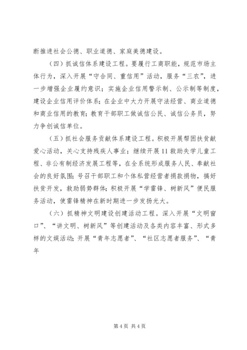 某县工商行政管理局XX年XX年精神文明创建规划 (5).docx