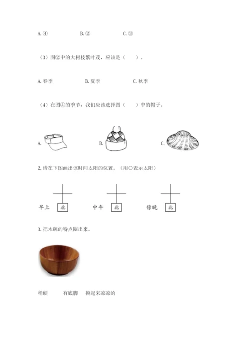 教科版小学二年级上册科学期末测试卷【网校专用】.docx