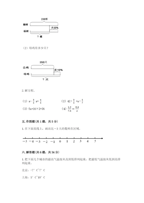 平果县六年级下册数学期末测试卷附答案.docx