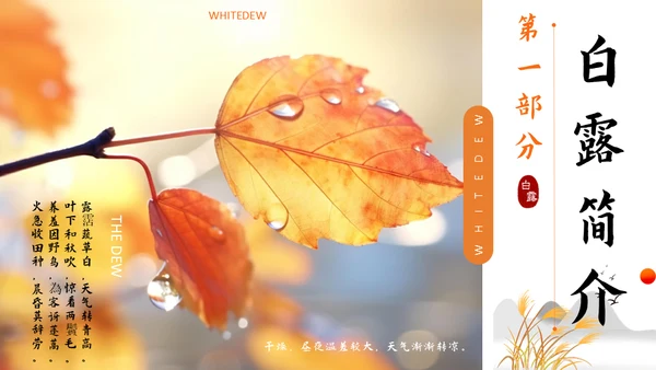 秋色白露节气，秋意浓通用PPT模板