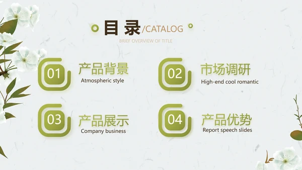 简约护肤品产品介绍工作总结动态PPT模板