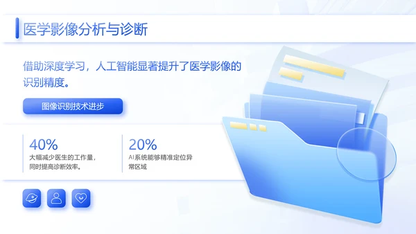蓝色3D风人工智能在各领域的深度应用研究报告PPT