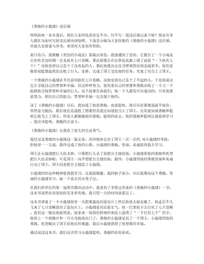 勇敢的小裁缝读后感