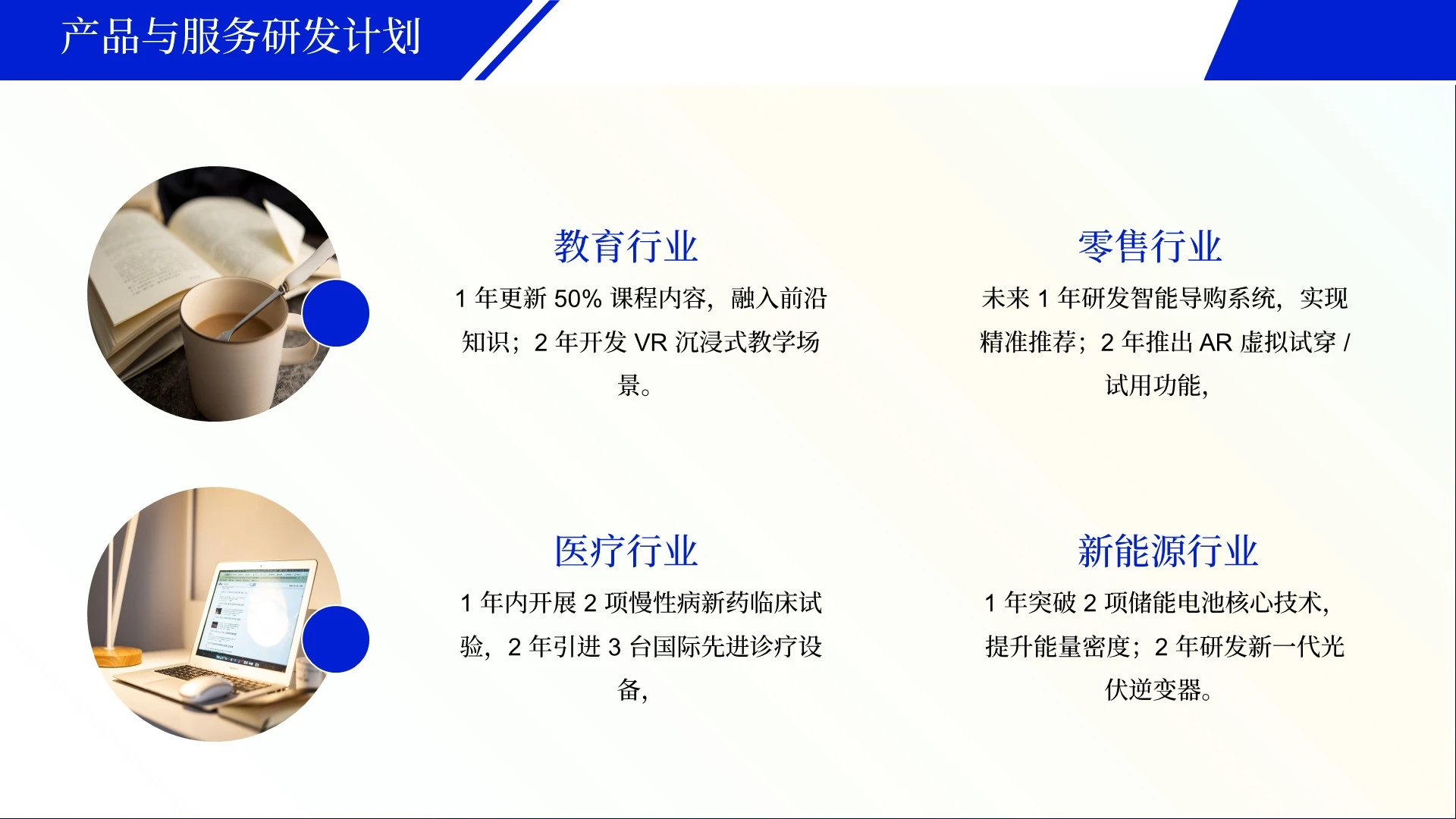 蓝色简约风项目总结PPT单页