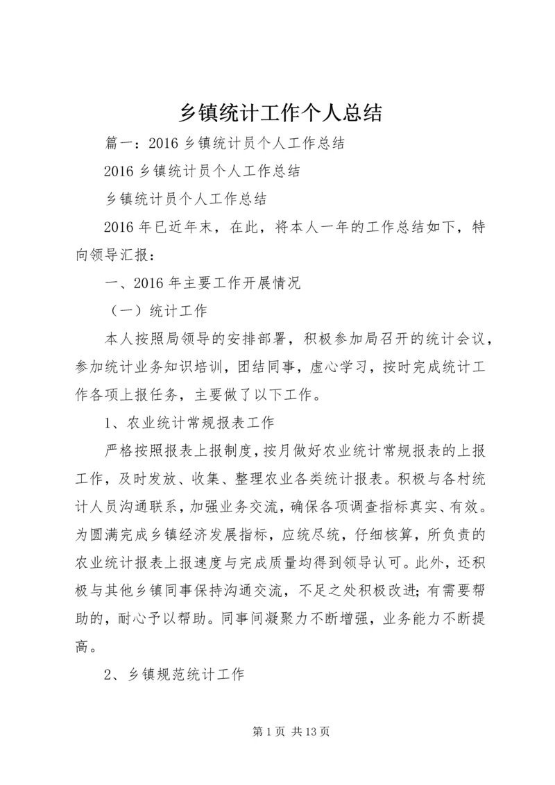 乡镇统计工作个人总结.docx