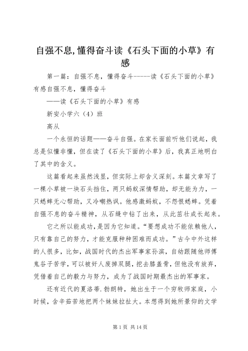 自强不息,懂得奋斗读《石头下面的小草》有感.docx