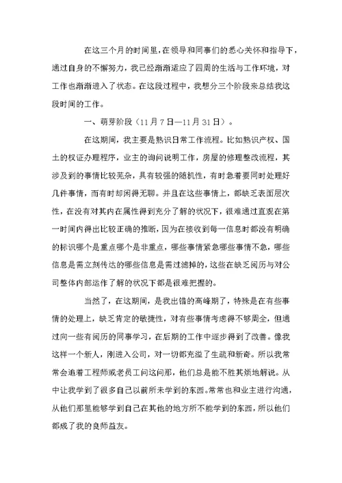 公司新职员个人试用期工作总结三篇