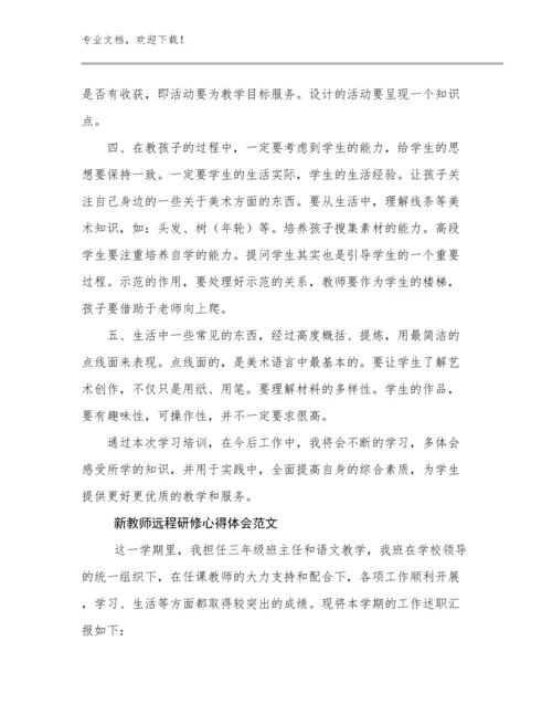 最新新教师远程研修心得体会范文优选范文13篇.docx