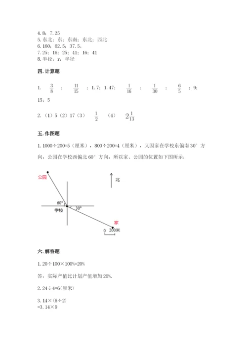 人教版六年级上册数学期末测试卷（夺冠系列）word版.docx