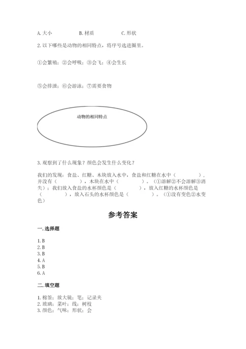 教科版小学科学一年级下册期末测试卷附完整答案（网校专用）.docx