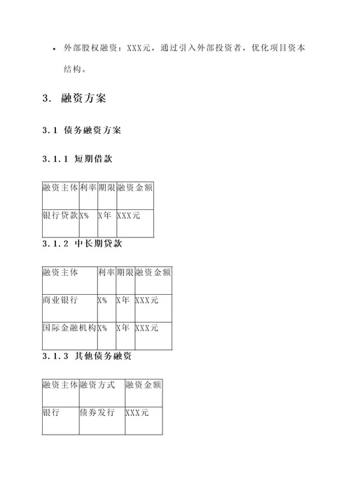 建设项目金融服务方案
