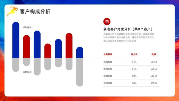 蓝色红色科技风销售年终工作总结PPT模板销售年终总结