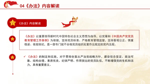 中国共产党不合格党员组织处置办法内容解读PPT课件