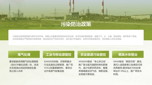 绿色3D风环境污染现状分析与治理方案PPT模板