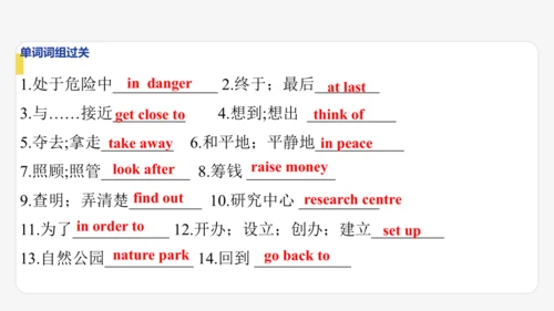 Module 6  Animals in danger期末模块复习课件-外研版八年级上册